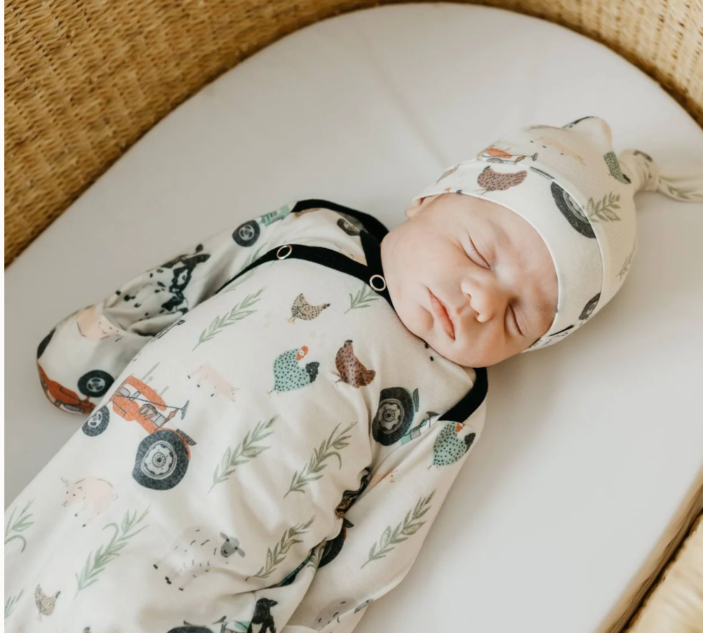 Newborn Knotted Gown- Jo - Copper Pearl