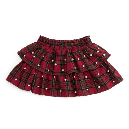 Christmas Tartan Pearl Skirt - Sweet Wink