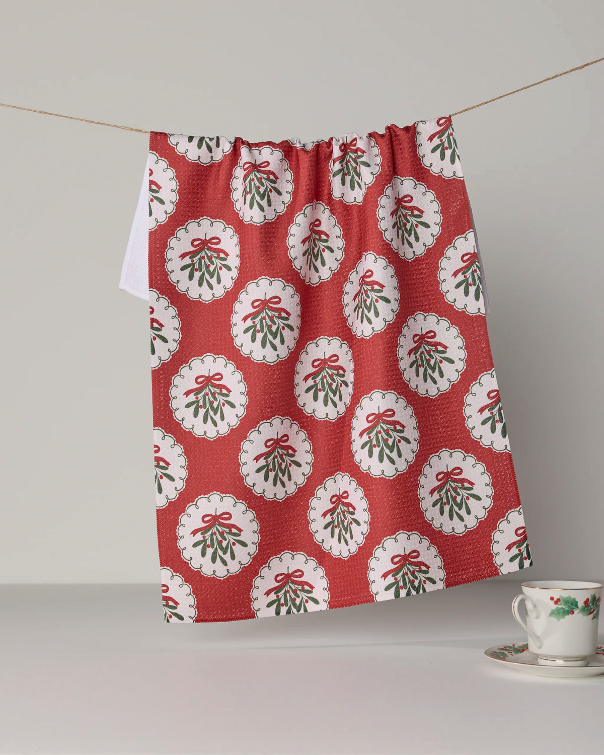 Merry Mistletoe Tea Towel