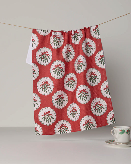 Merry Mistletoe Tea Towel