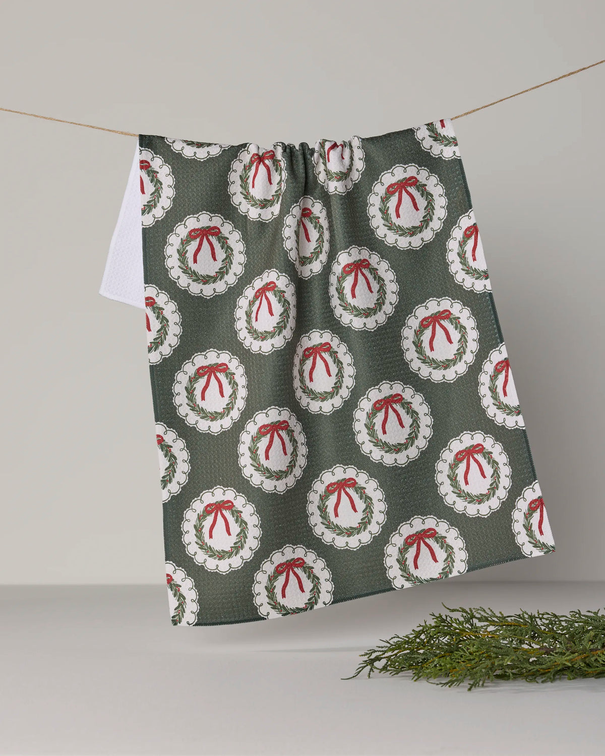 Merry Wreaths Tea Towel