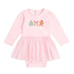 Gingerbread Embroidered Christmas Long Sleeve Tutu Bodysuit