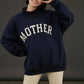 'MOTHER' Embroidered Mock Neck Sweatshirt