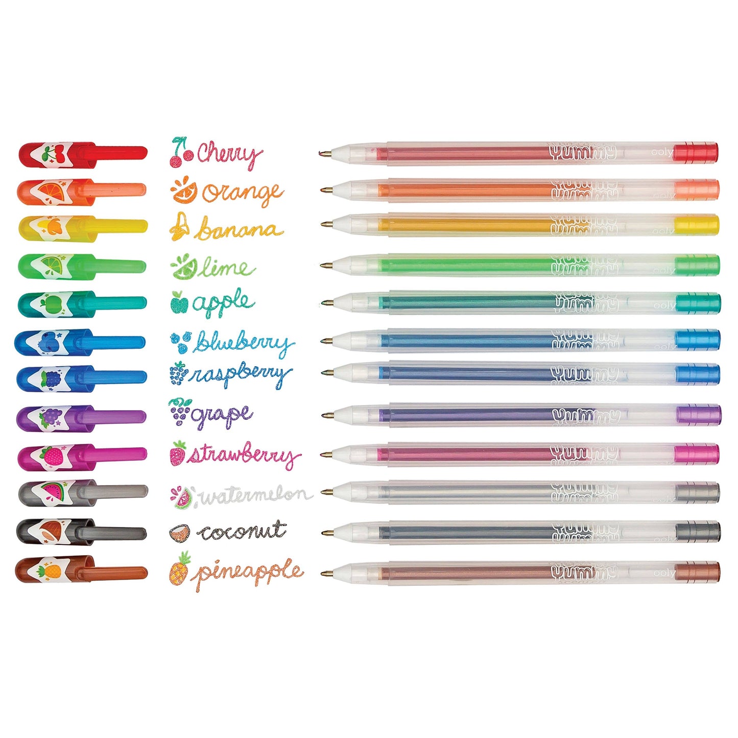 Yummy Yummy: Scented Glitter Gel Pens (Set of 12) - Ooly