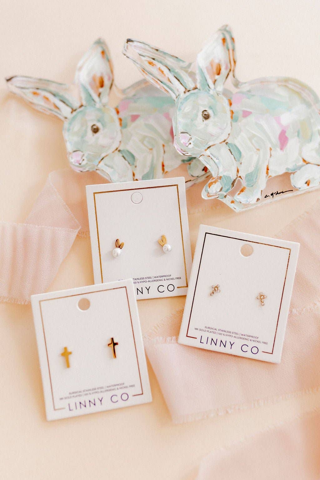 Screwback Stud Earrings - Catherine Cross Gold