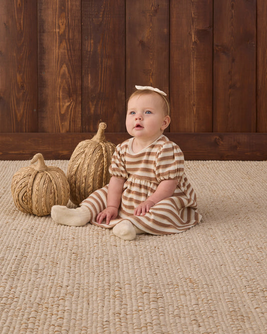 Darla Dress Spice Stripe - Quincy Mae