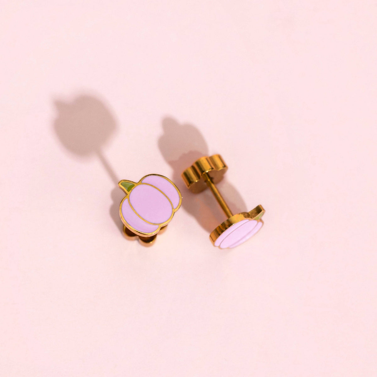 Pink Pumpkin Studs