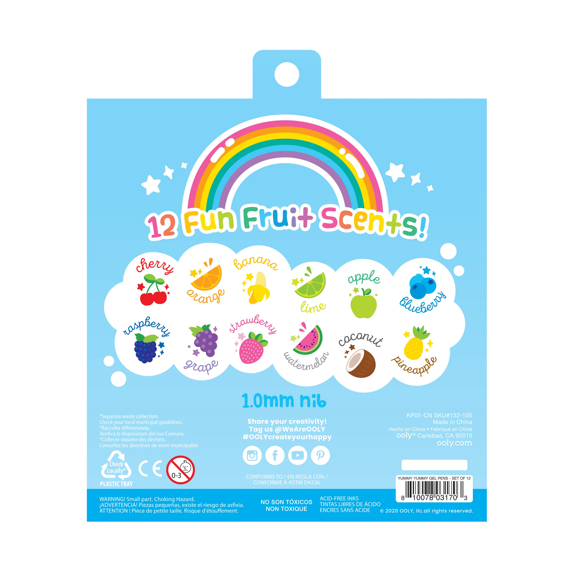 Yummy Yummy: Scented Glitter Gel Pens (Set of 12) - Ooly