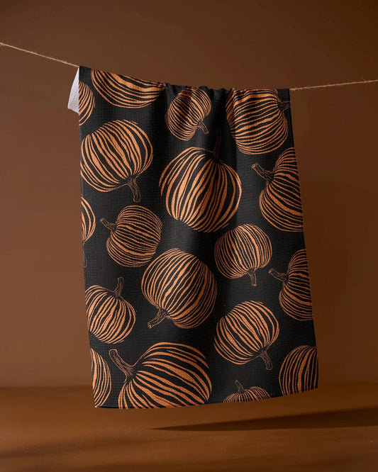 Pumpkin Noir Tea Towel - Geometry