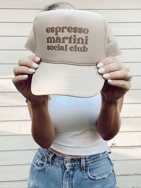 Espresso Martini Social Club Trucker Hat - Tan