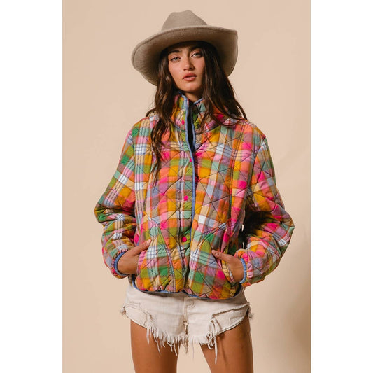 VINTAGE PLAID QUILTED JACKET - BiBi