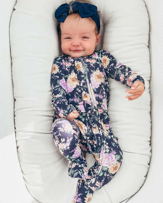 Anna Ruffled Zippered Footie - Lev Baby