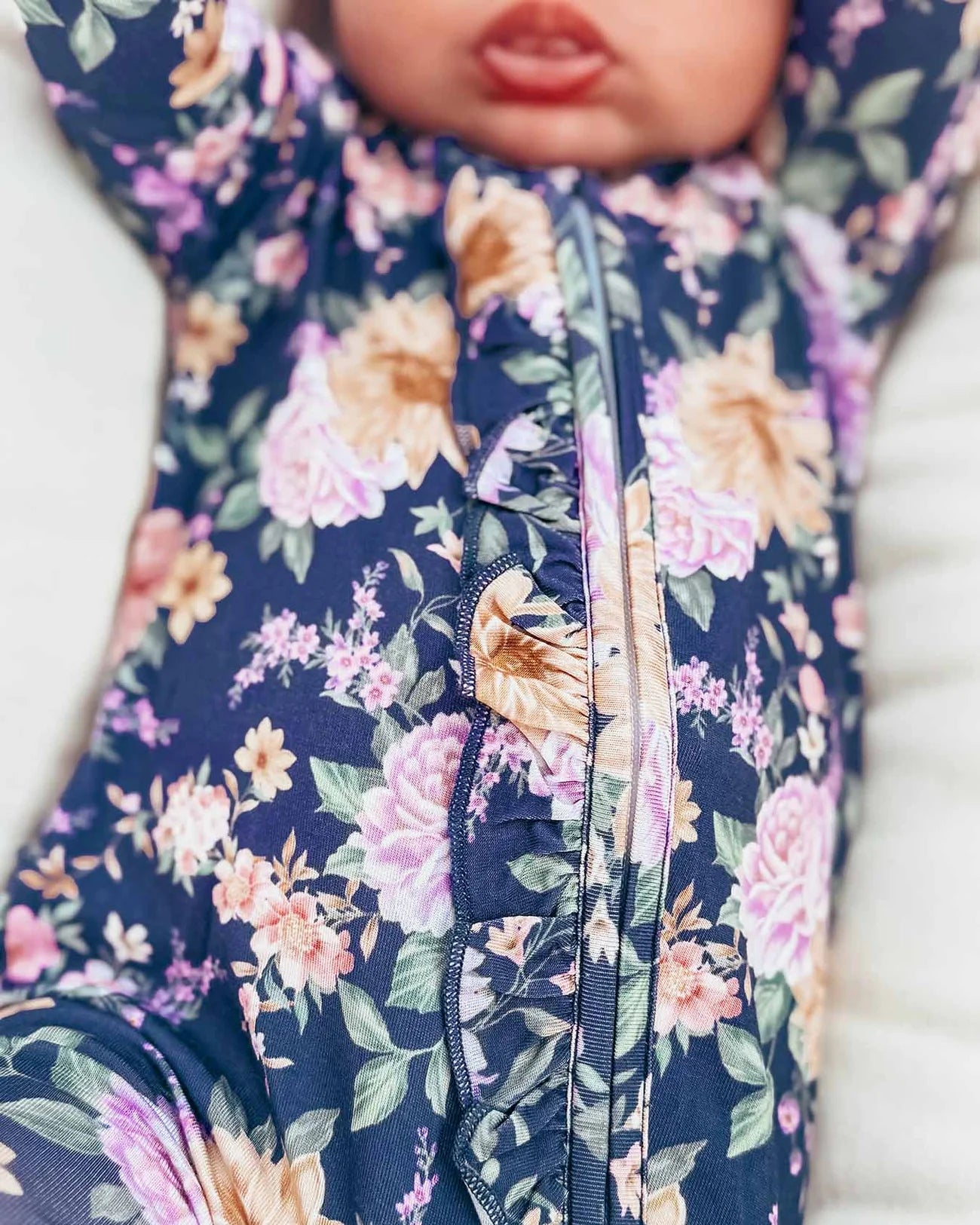 Anna Ruffled Zippered Footie - Lev Baby