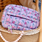 Quilted Scrunchies Floral Printed Pouch: Lavender Floral Print Scrunch