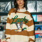 ** Preorder**Lucky Mallard Duck Mock-Neck Sweatshirt Camel