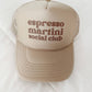 Espresso Martini Social Club Trucker Hat - Tan