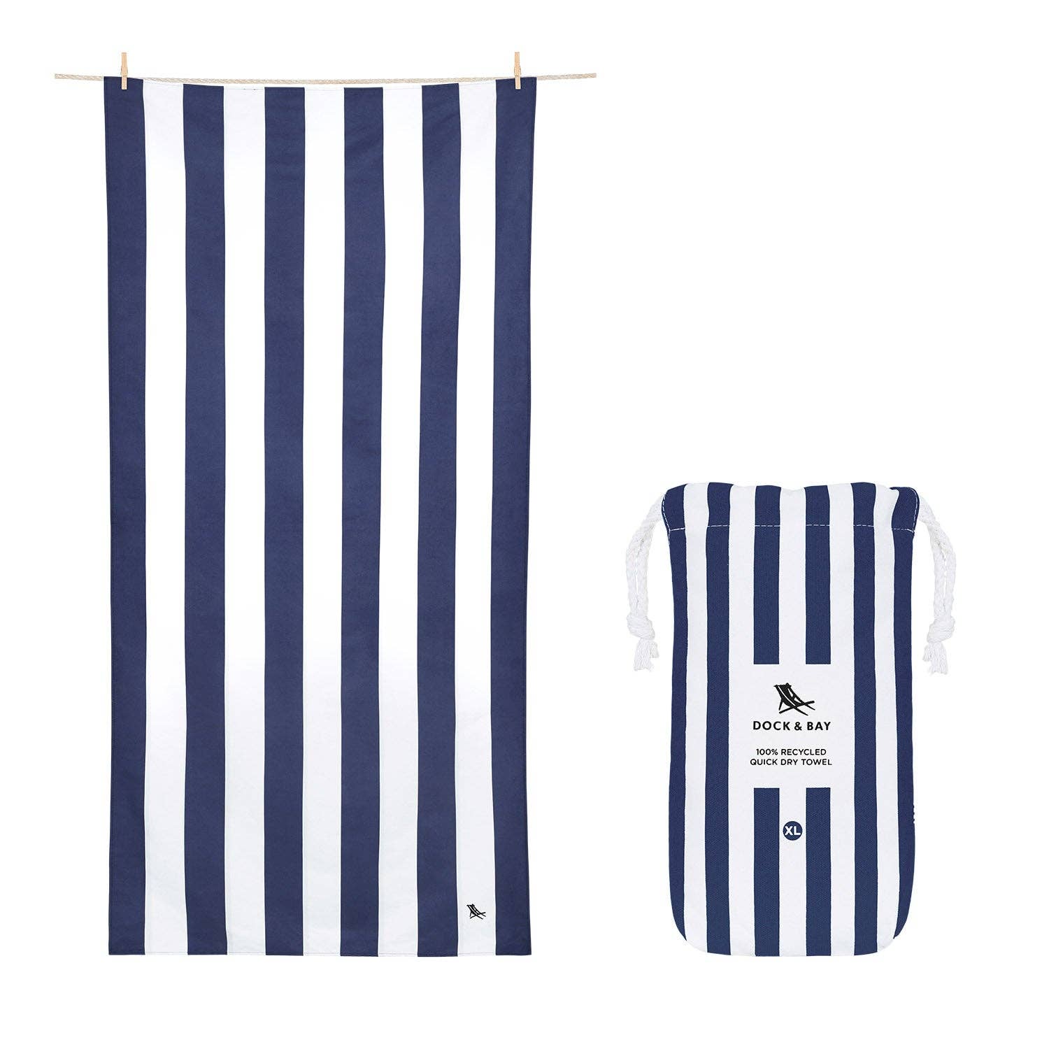 Dock & Bay Quick Dry Towels - Cabana - Whitsunday Blue: Extra Large (78x35") - Dock & Bay USA