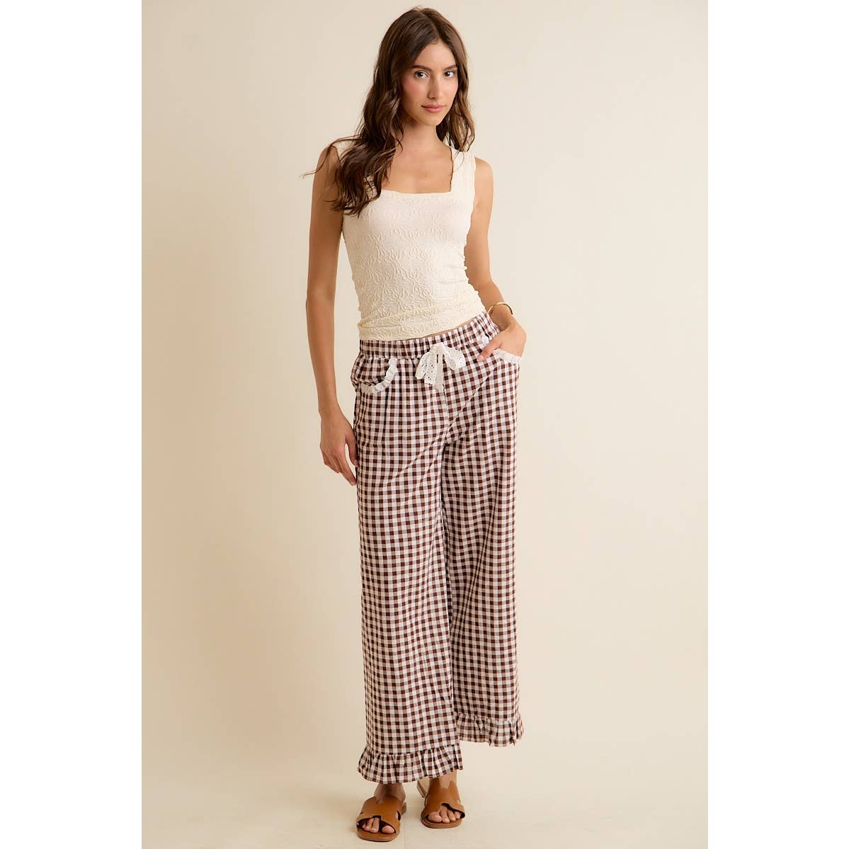 Gingham Ruffle Pants