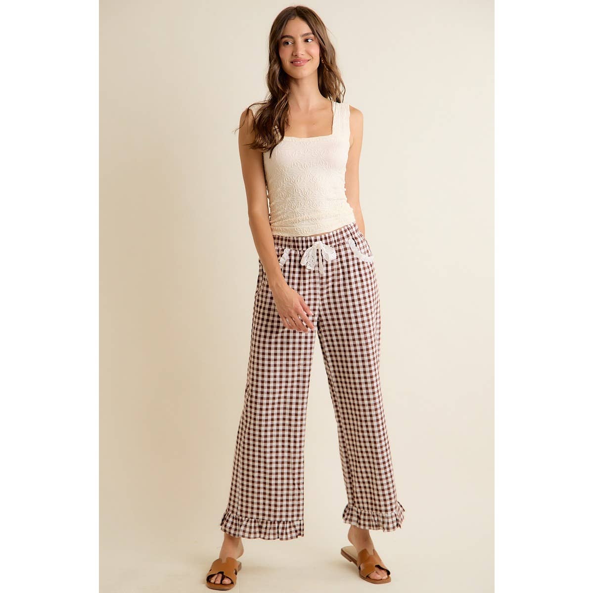 Gingham Ruffle Pants
