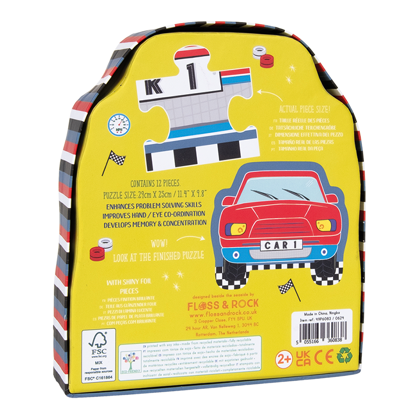 Cars 12pc Shaped Jigsaw with Shaped Box