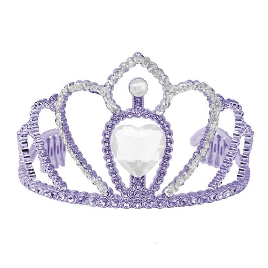 Princess Violet Crown with Heart Gemstone & Glitter