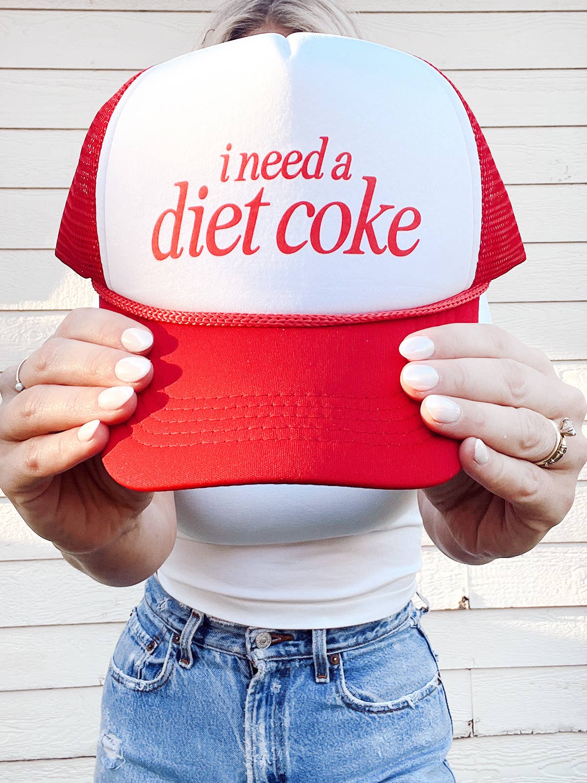 I Need a Diet Coke Trucker Hat - Red & White