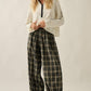 Bailey Plaid High-Waist Wide-Leg Pocket Balloon Pants