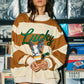 ** Preorder**Lucky Mallard Duck Mock-Neck Sweatshirt Camel