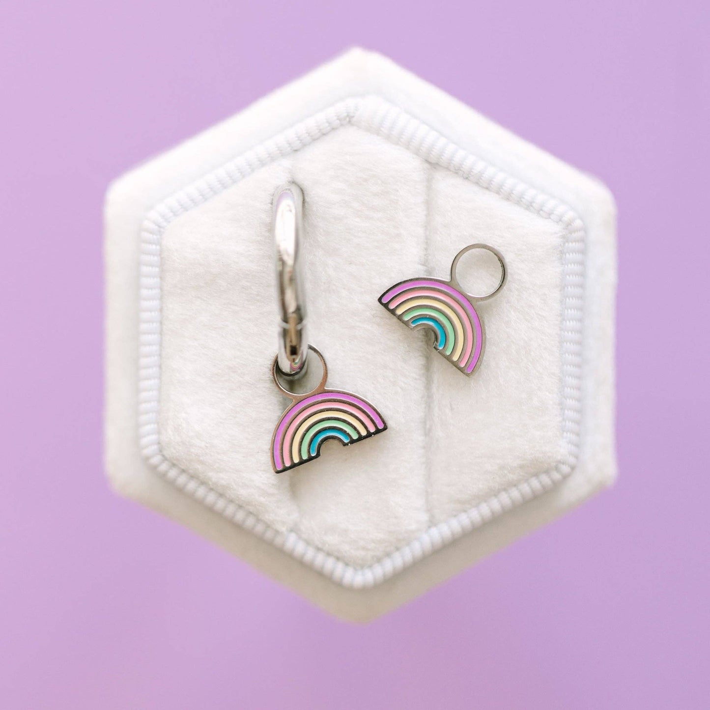 Silver Pastel Rainbow Charms - Pierced Co