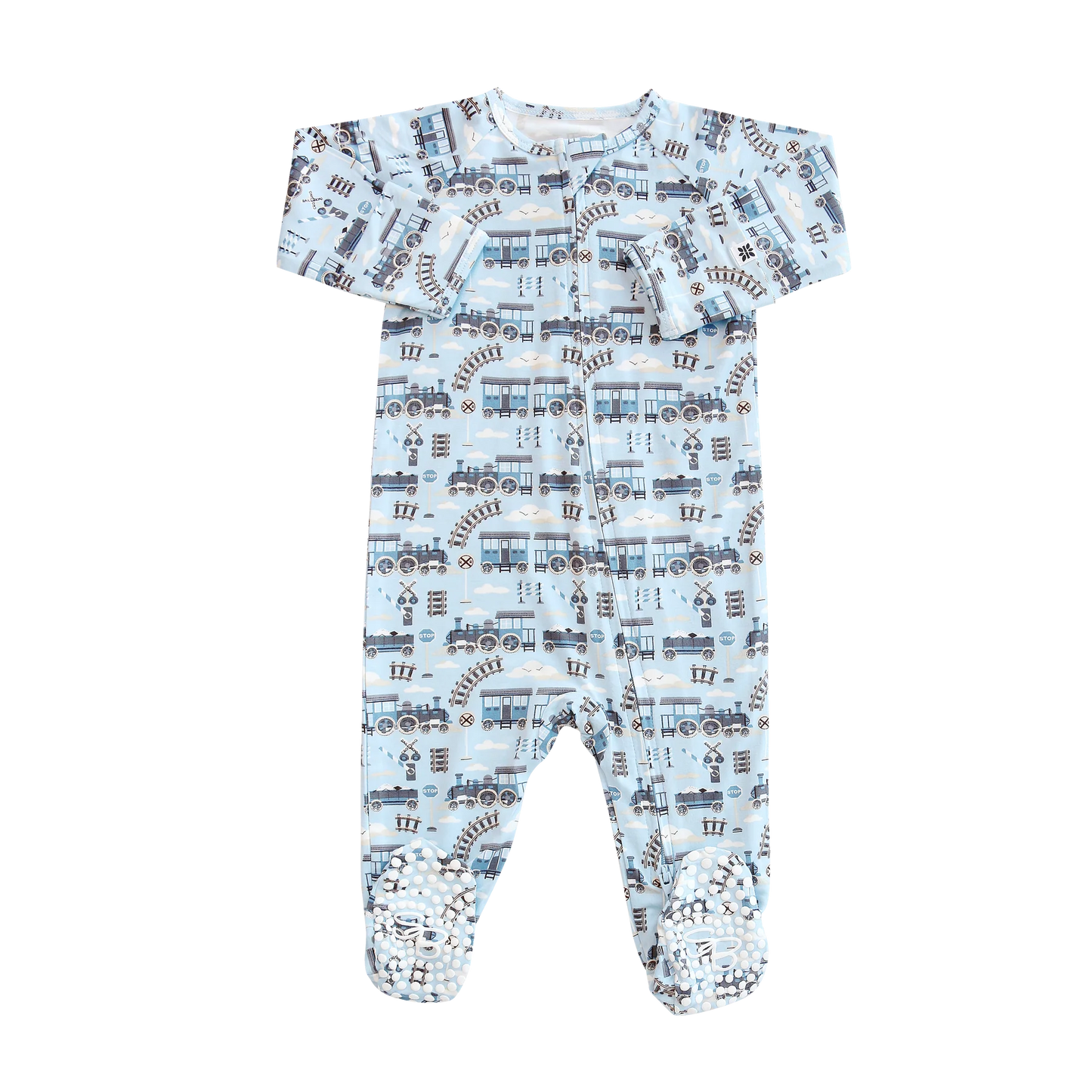 Choo Choo Zipper Footie - Sweet Bamboo