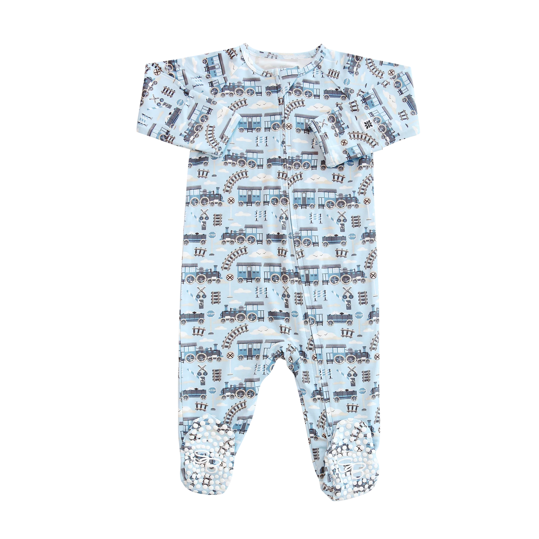 Choo Choo Zipper Footie - Sweet Bamboo