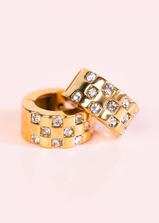 Chunky Diamond Checkered Huggies