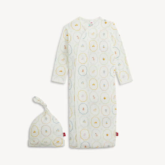 Nursery Magic Modal Magnetic Gown & Hat Set (NB-3month)