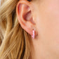 Enamel Diamond Hoop: Pink / Pair