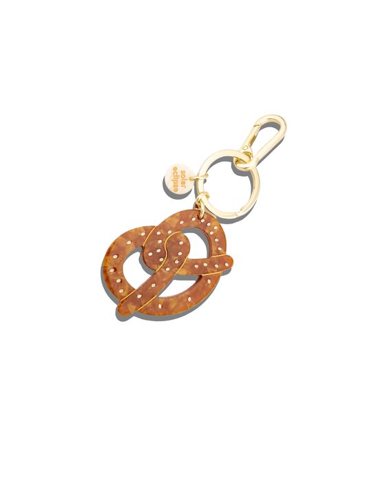 Hand-painted Pretzel Bag Charm & Keychain | Eco-Friendly