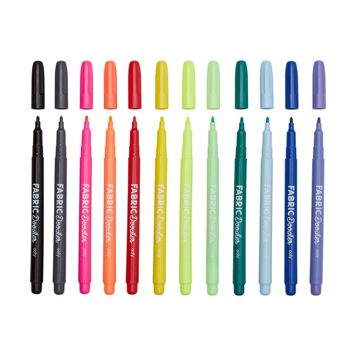 Fabric Doodlers: Permanent Fabric Markers (Set of 12) - Ooly