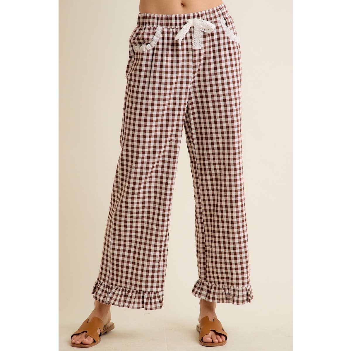 Gingham Ruffle Pants