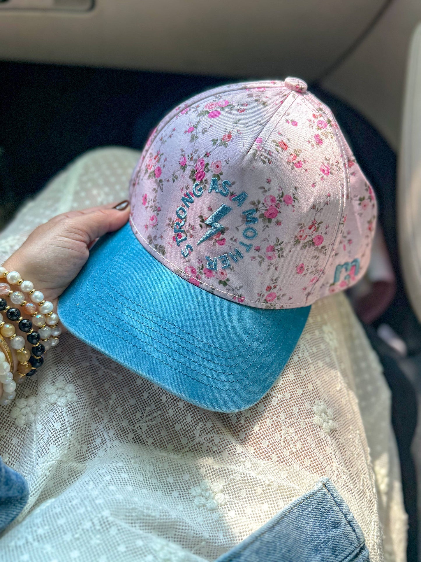 Strong as a mother® Canvas Hat - Floral: Floral