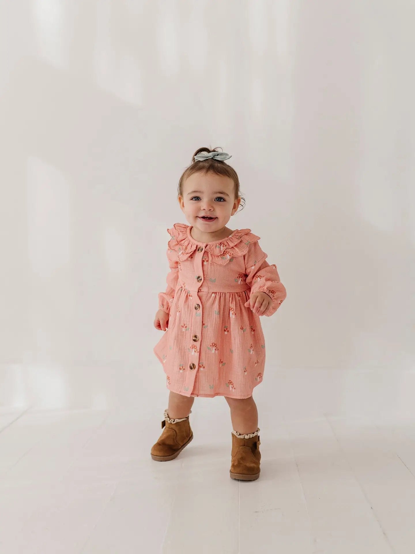 Girl's Ruffled Collar Dress Set
