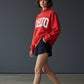 'OHIO' Embroidered Mock Neck Sweatshirt