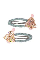 Minty Christmas Holiday Hair Clips