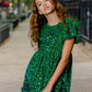 Emerald Shimmer Party Dress