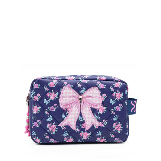 Quilted Bow Patched Floral Printed Pouch - Baby Sweet Pea's Boutique