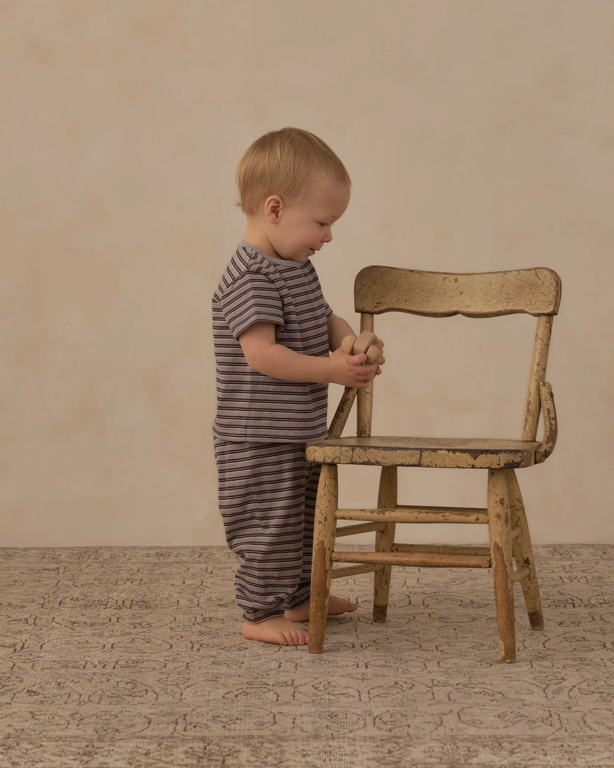 Jersey Tee + Pant Set Vintage Stripe