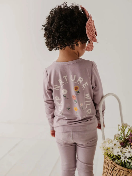 Girl's Long Sleeve Tee "Keep Nature Wild"