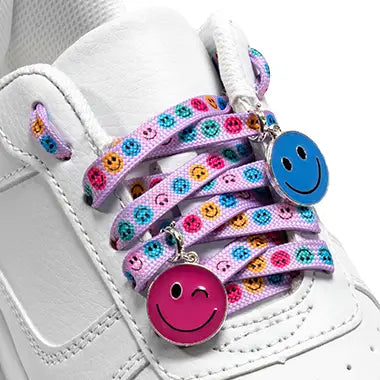 Shoelaces w/ Charms Set - Multi-Colored Happy Faces