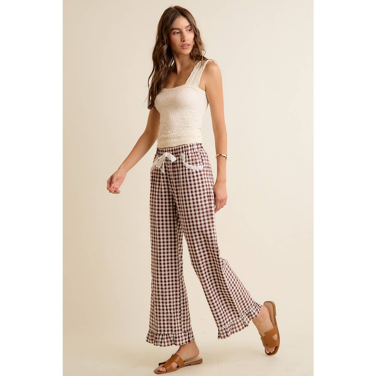 Gingham Ruffle Pants