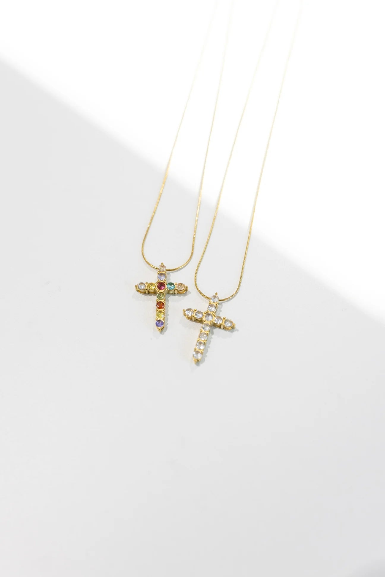 Emalee Crystal Cross Necklace -Crystal