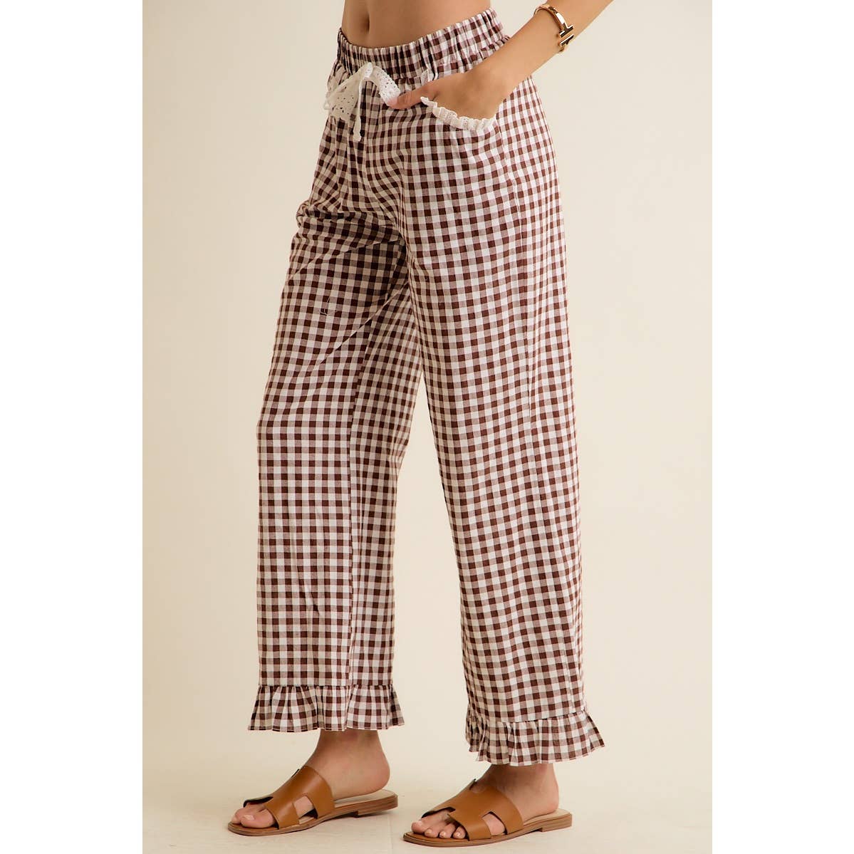 Gingham Ruffle Pants