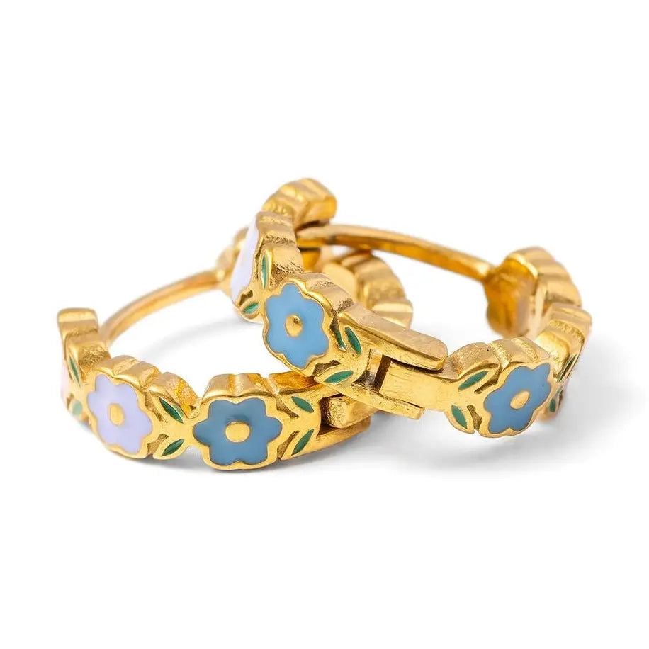Flower Hoop Earrings
